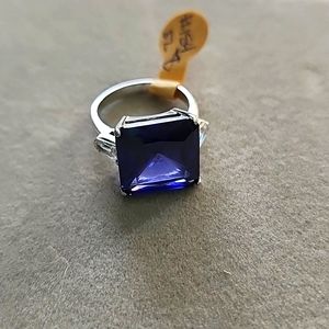 Sterling silver and blue sapphires, sz 8